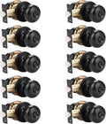 Privacy Door Knob Matte Black Keyless Locking Door Knob - 10 Pack