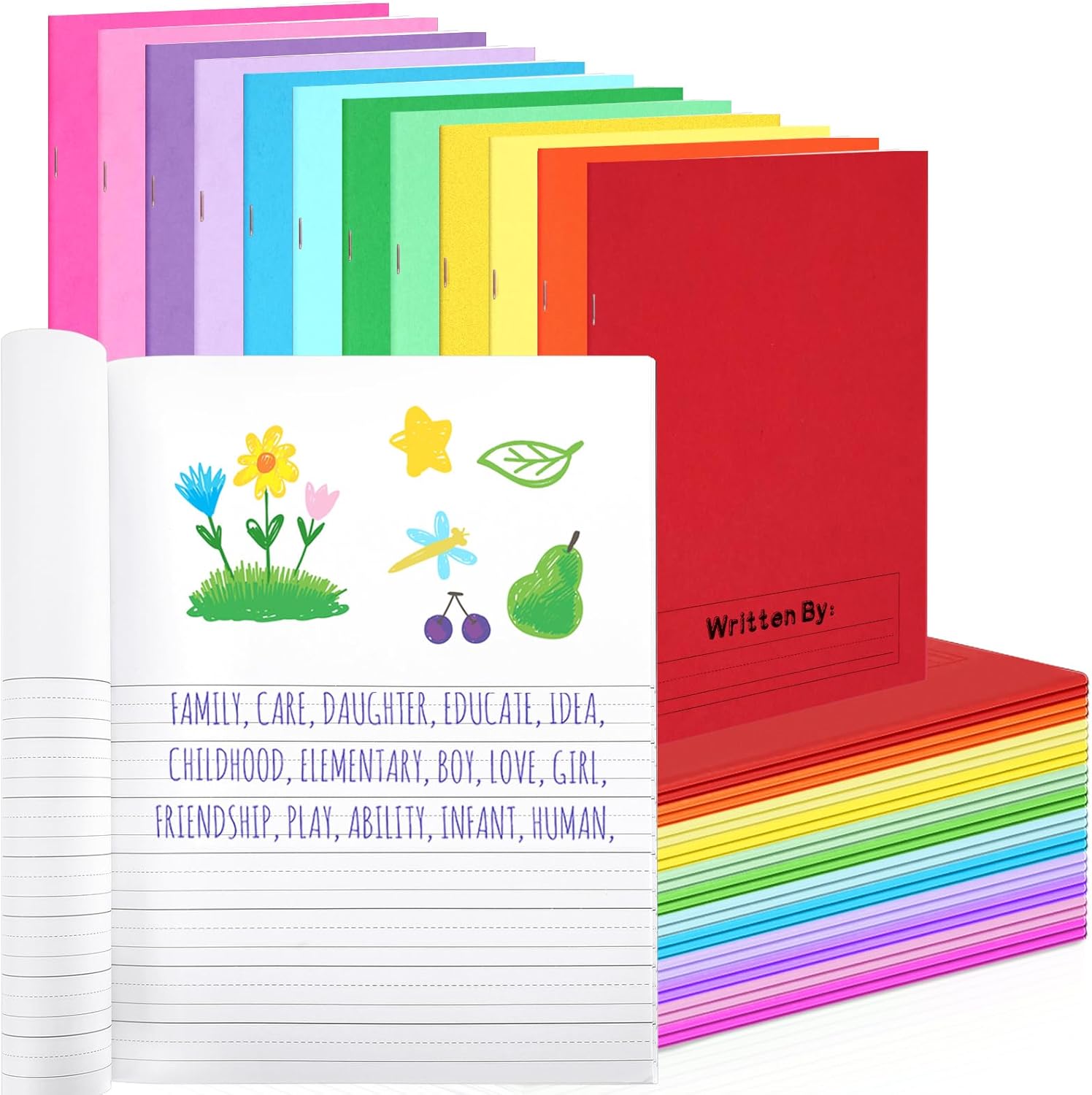 Henoyso 24 Pcs Primary Composition Notebooks for Kids K-2