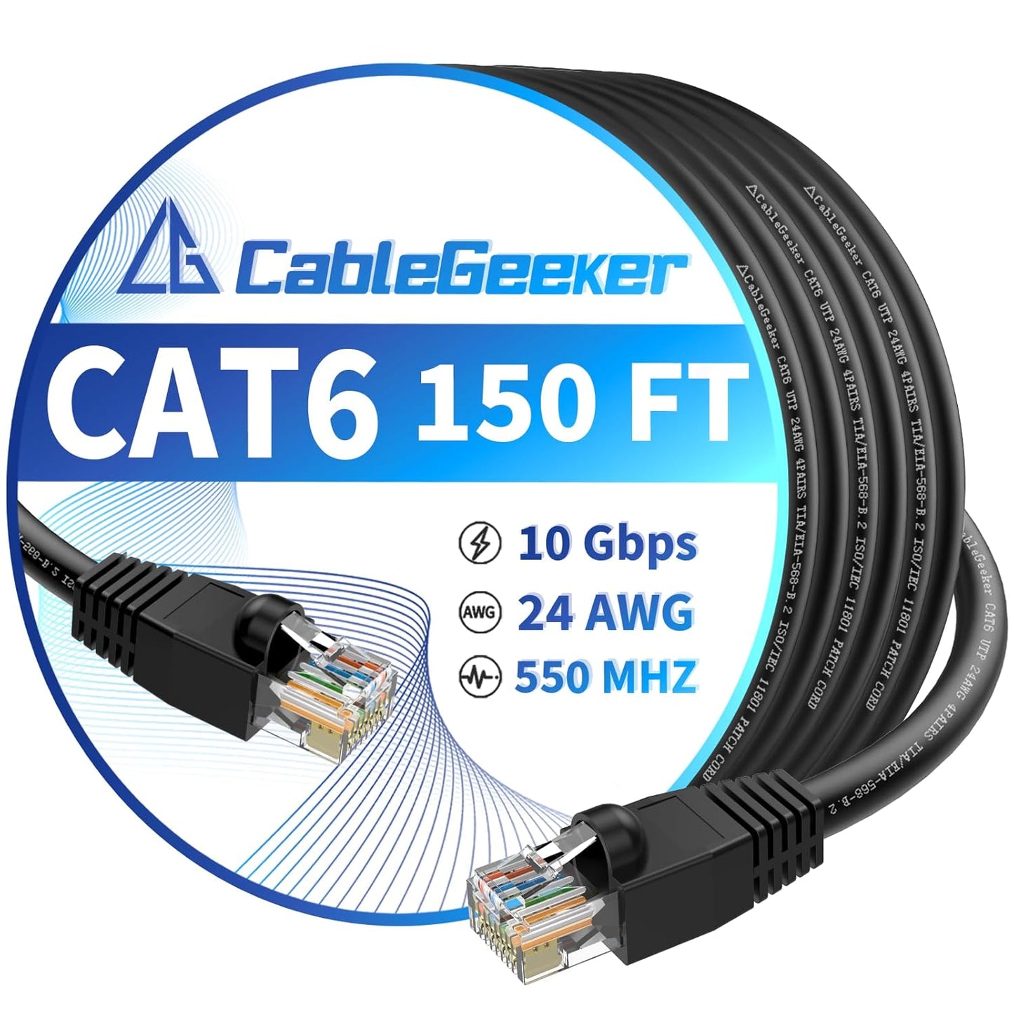 150ft High-Speed Cat 6 Ethernet Cable - 10Gbps Performance