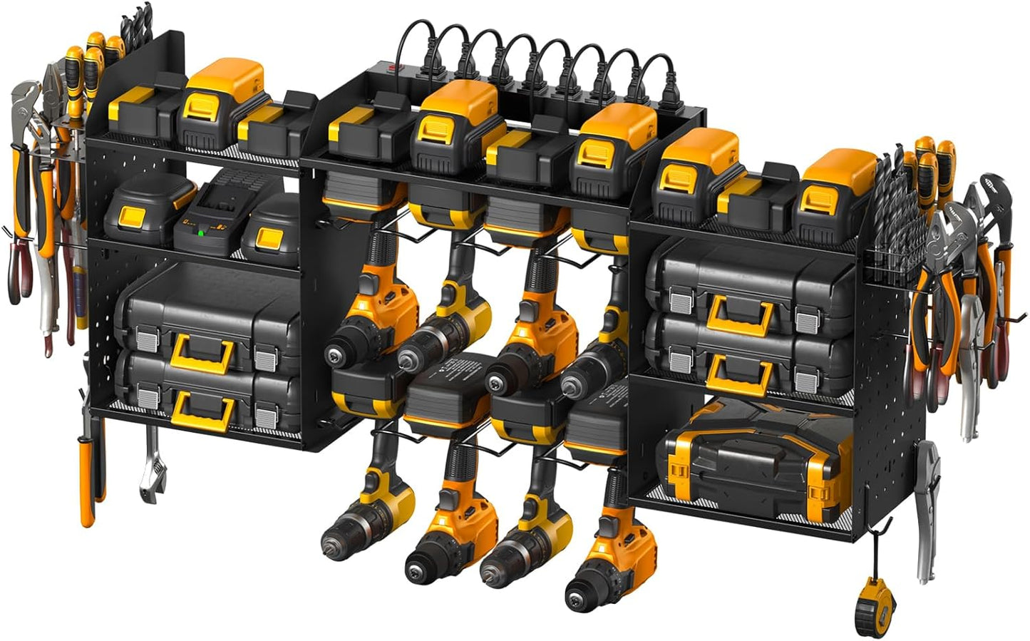 CCCEI Black Large Tools Organizer Wall Mount Charging Station