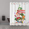 Merry Christmas Fabric Shower Curtain Liner with Hem Weighted Bottom