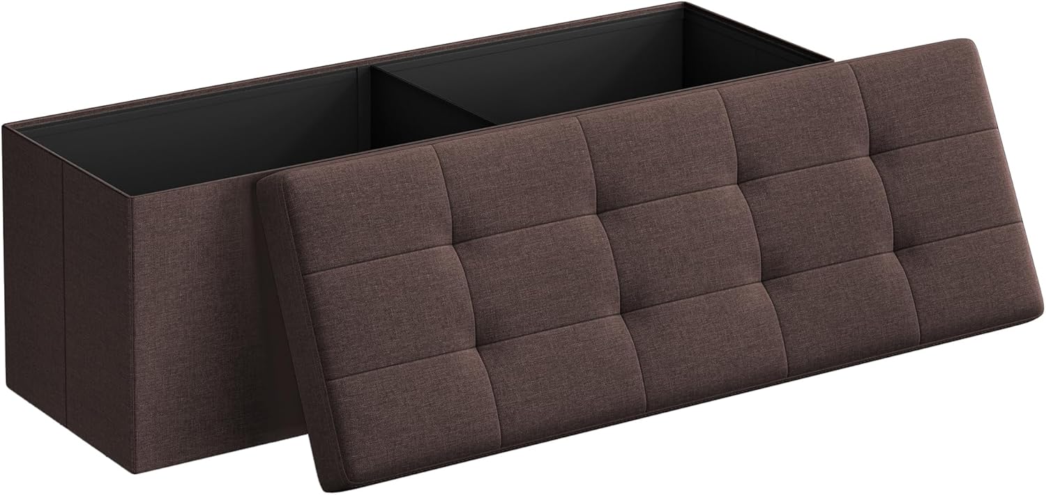 SONGMICS MAZIE Collection 43 Inches Folding Storage Ottoman