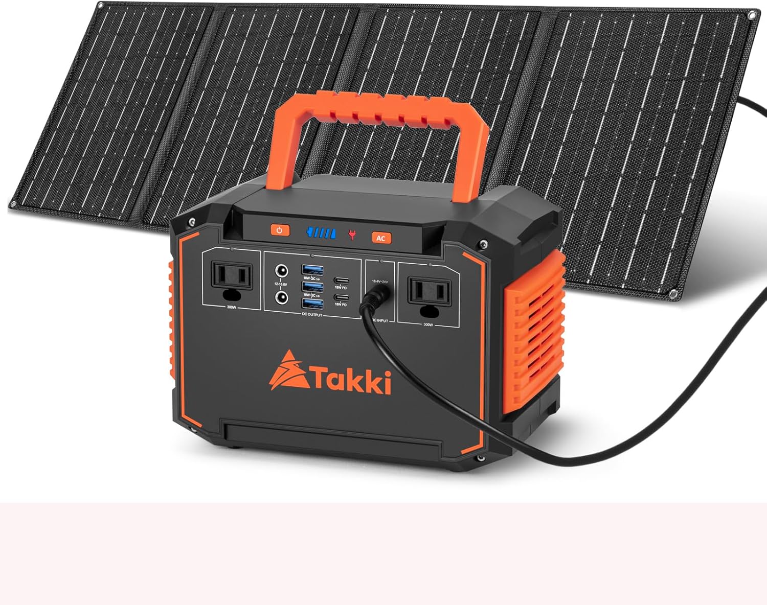 300W Portable Solar Generator with 40W Solar Panel for Camping