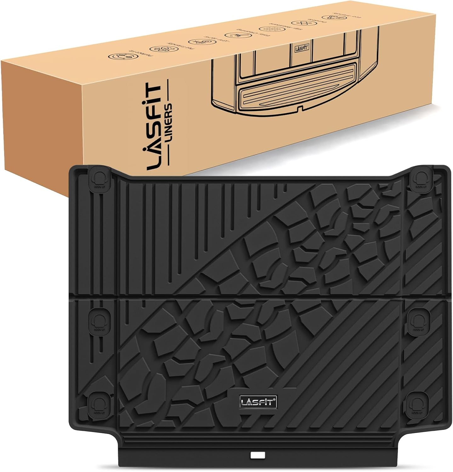 LASFIT Trunk Mat for Jeep Wrangler Unlimited 4XE 2021-2025