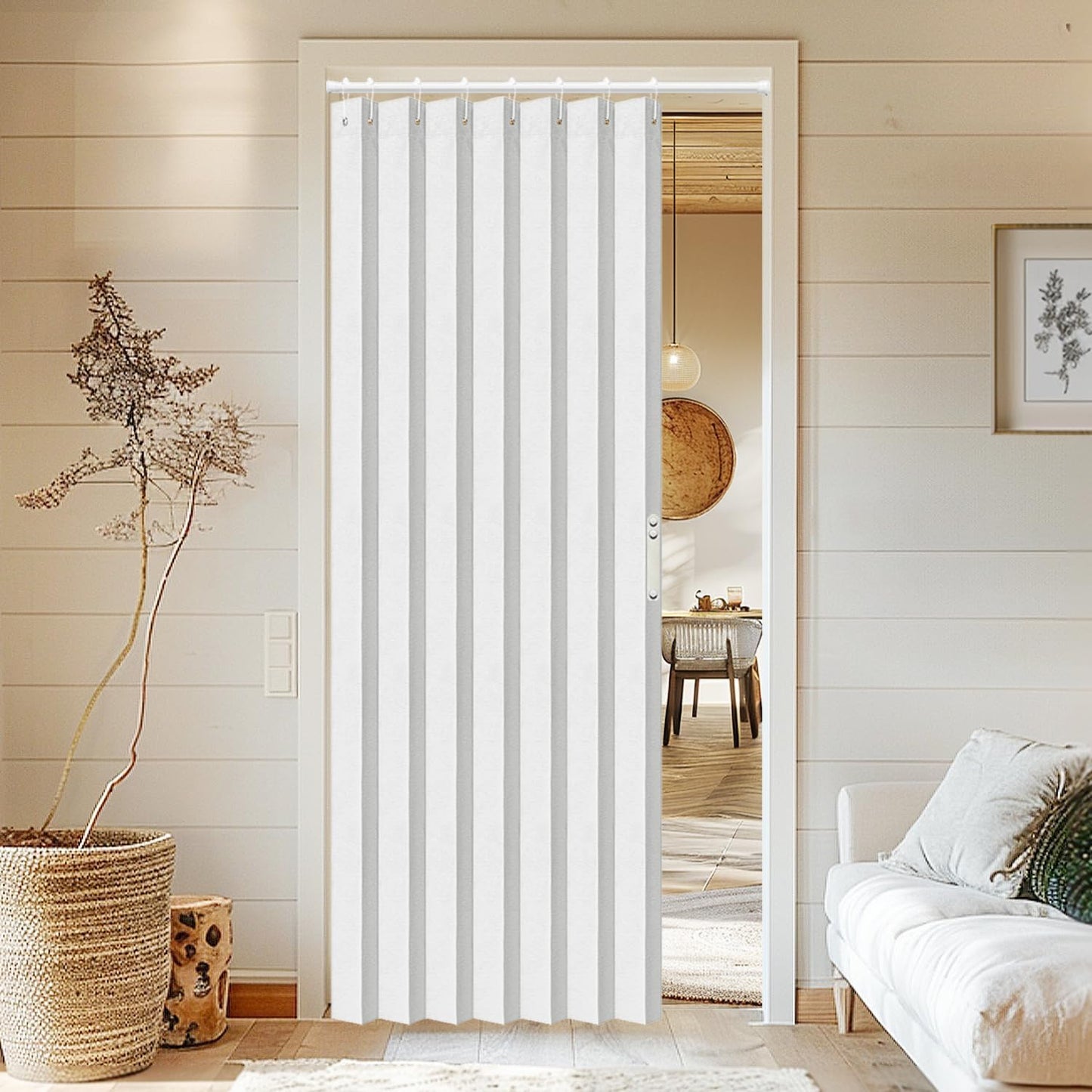 Vatge Accordion Door Curtains for Closet and Laundry Room Use