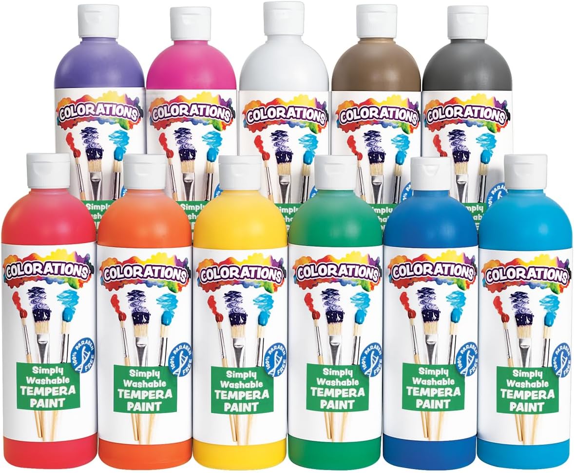 Simply Washable Tempera Paints Set of 11 Colors for Kids Fun