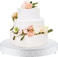 18 in Round Metal Cake Stand White - Sturdy Elegant Display