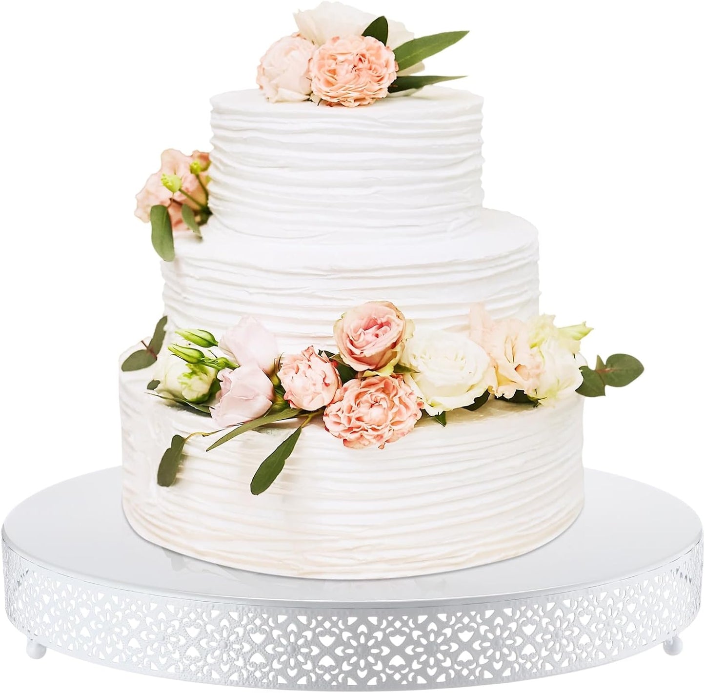 Wenqik 18 Inch Round Metal Cake Stand for Weddings and Parties