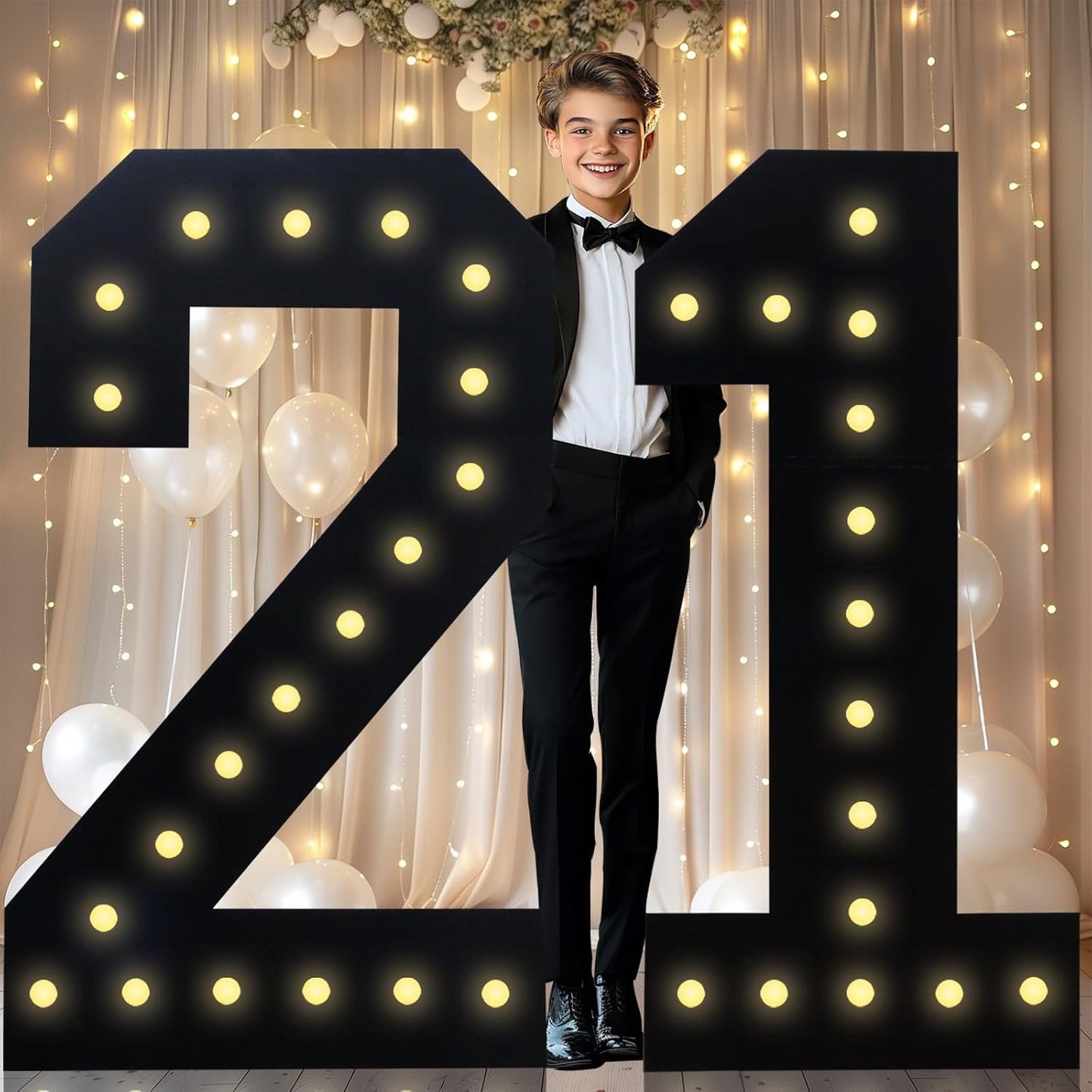 4FT Marquee Light Up Numbers for 21st Birthday Party Decor