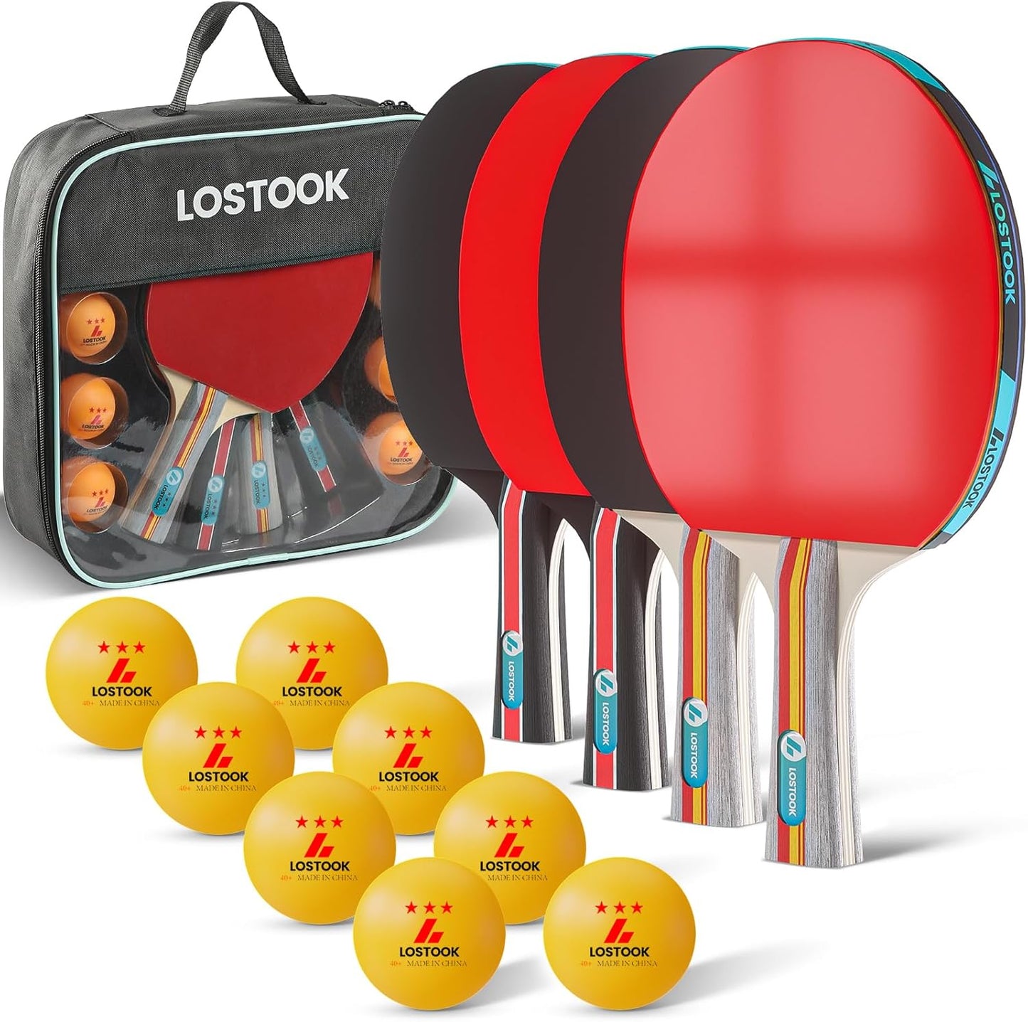 Professional Ping Pong Paddles Set with Carry Case and Balls