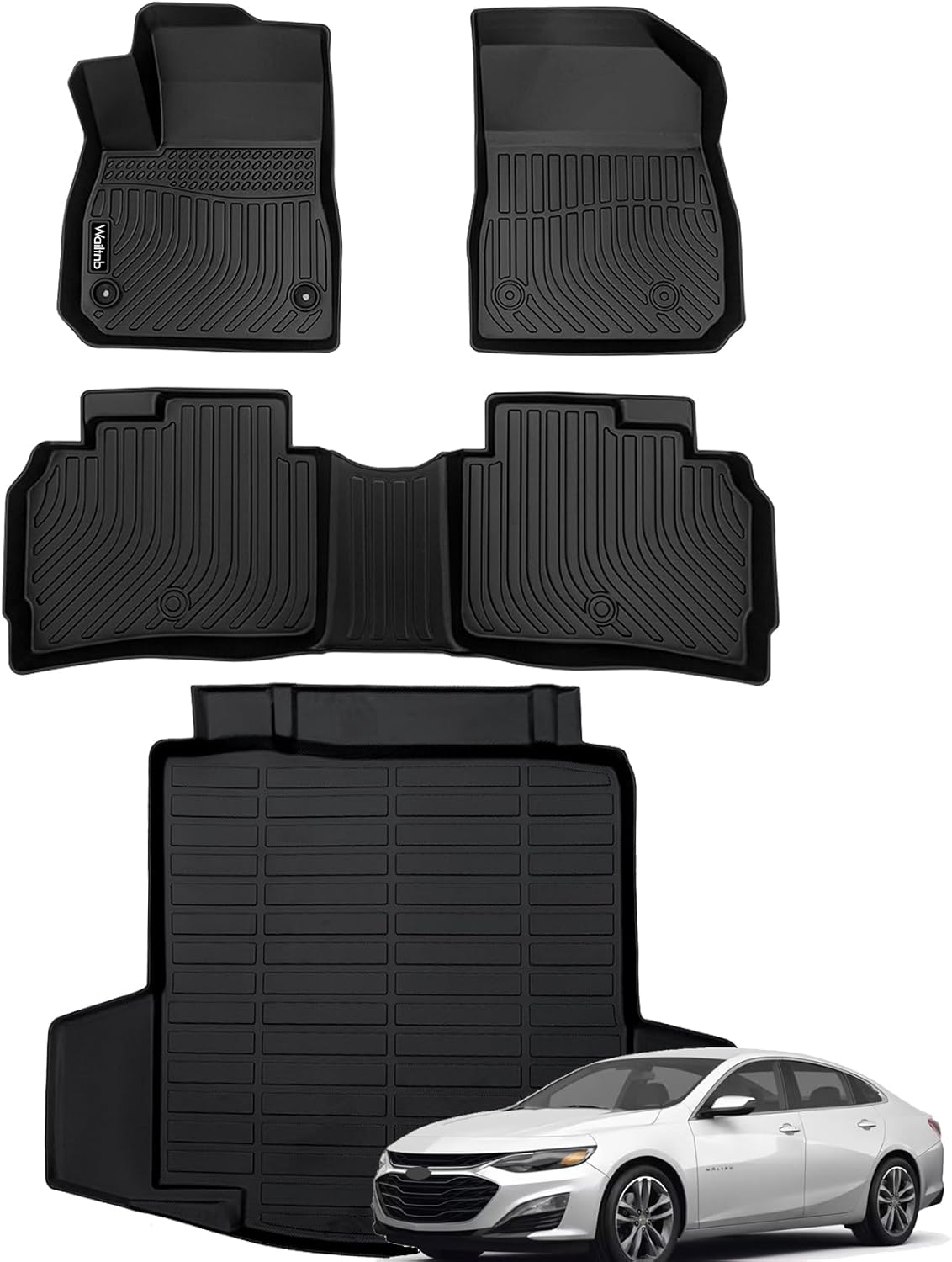Wailtnb Floor Mats & Cargo Liner Set for Chevy Malibu 2016-2025