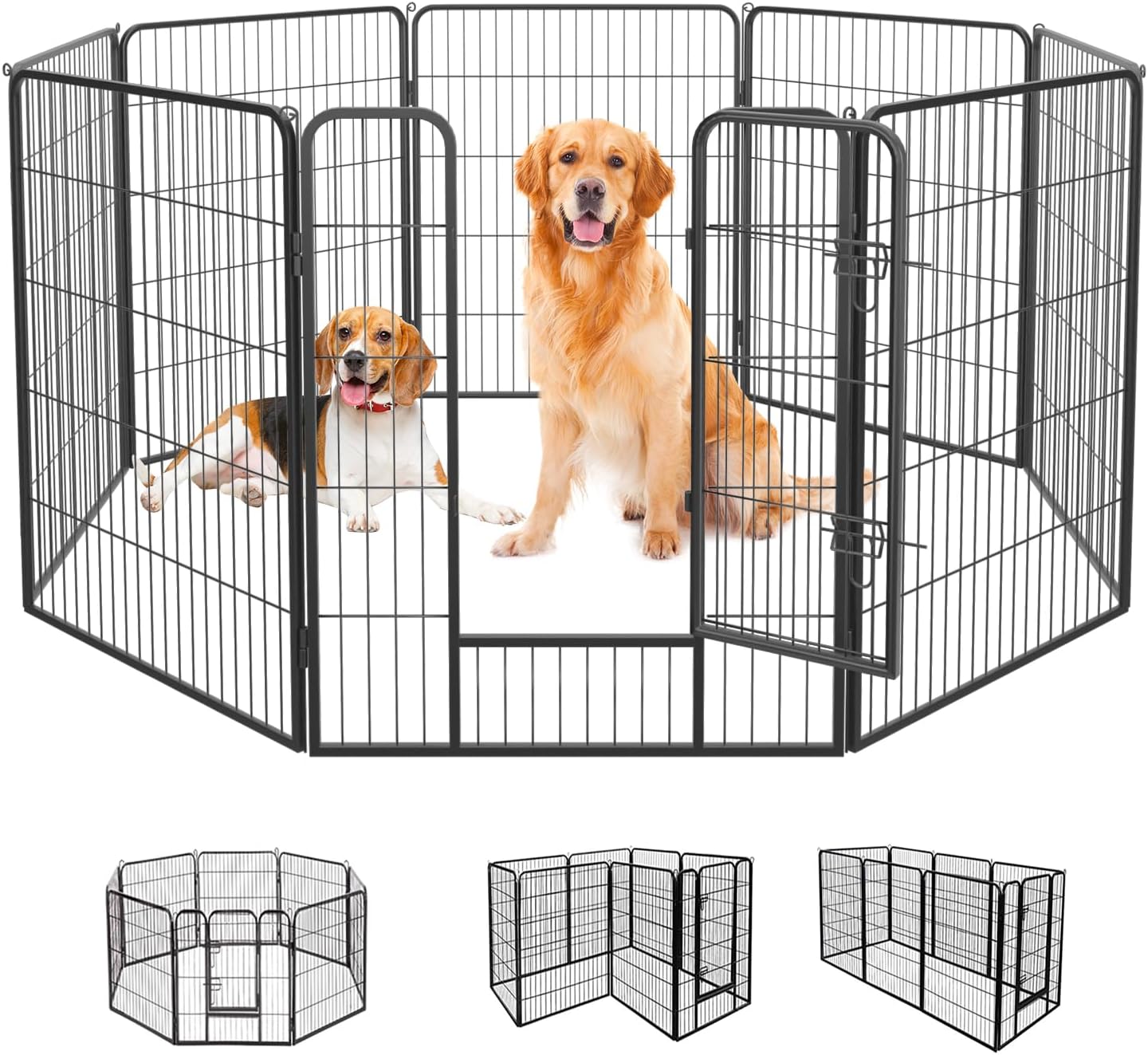 FDW Dog Playpen 8 Panels 40 Inch High Portable Puppy Exercise Pen