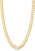 Miabella Italian 18K Gold Plated 925 Sterling Silver 7mm Cuban Link