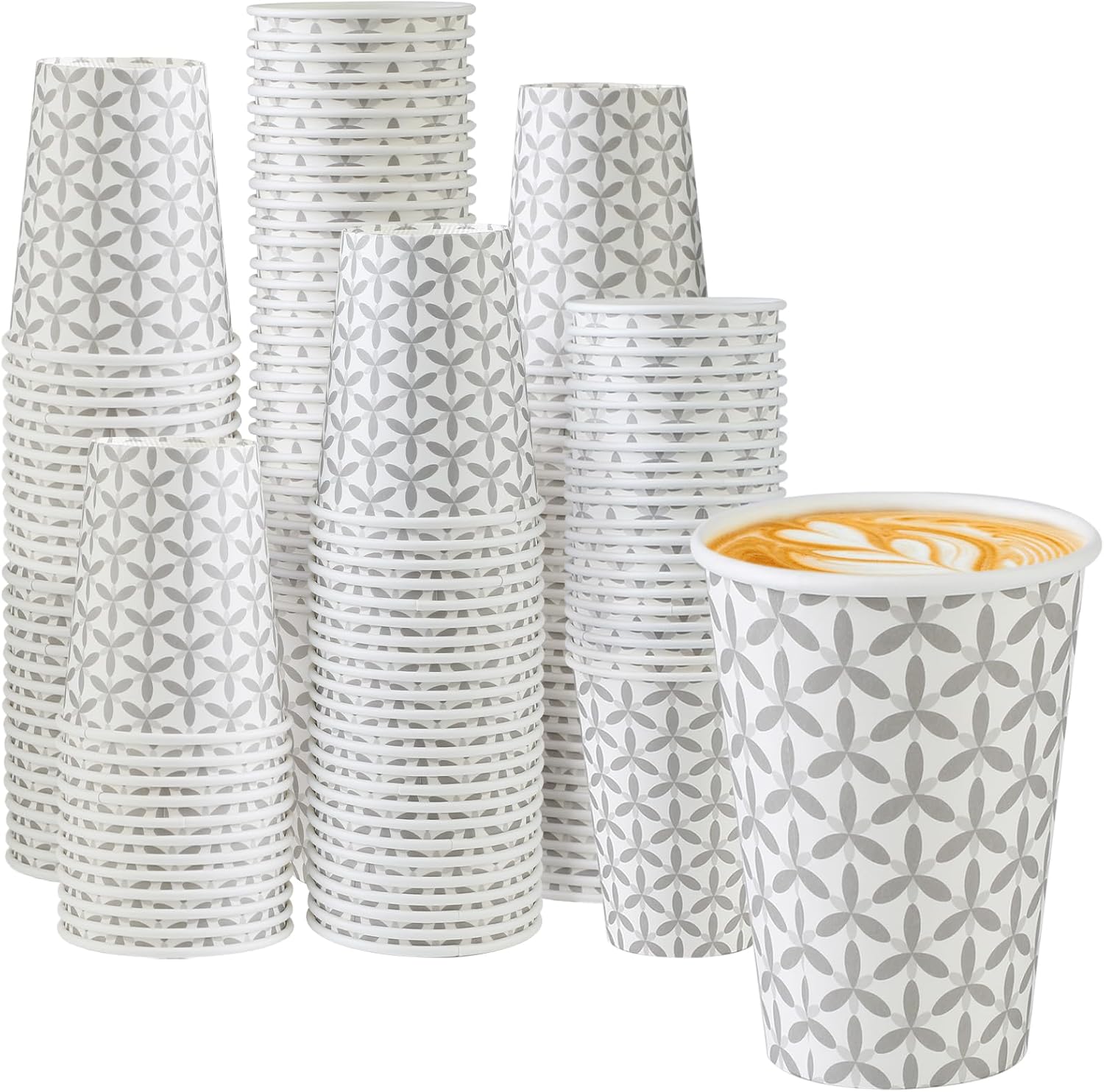 Lamosi 180 Pack 12 oz Disposable Coffee Cups - Leakproof for On-the-Go Enjoyment