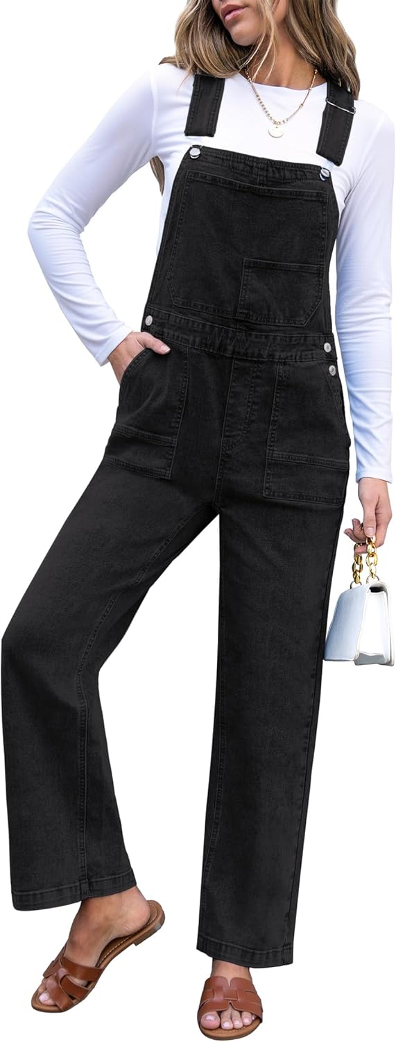 Luvamia Jean Overalls for Women - Casual Stretchy Denim Jumpsuit
