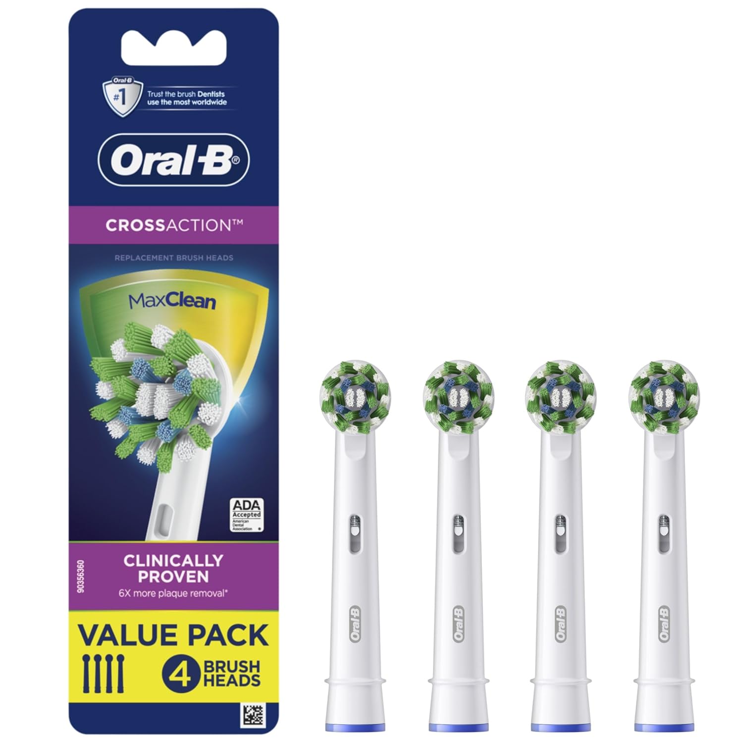 Oral-B CrossAction Electric Toothbrush Replacement Heads 4ct