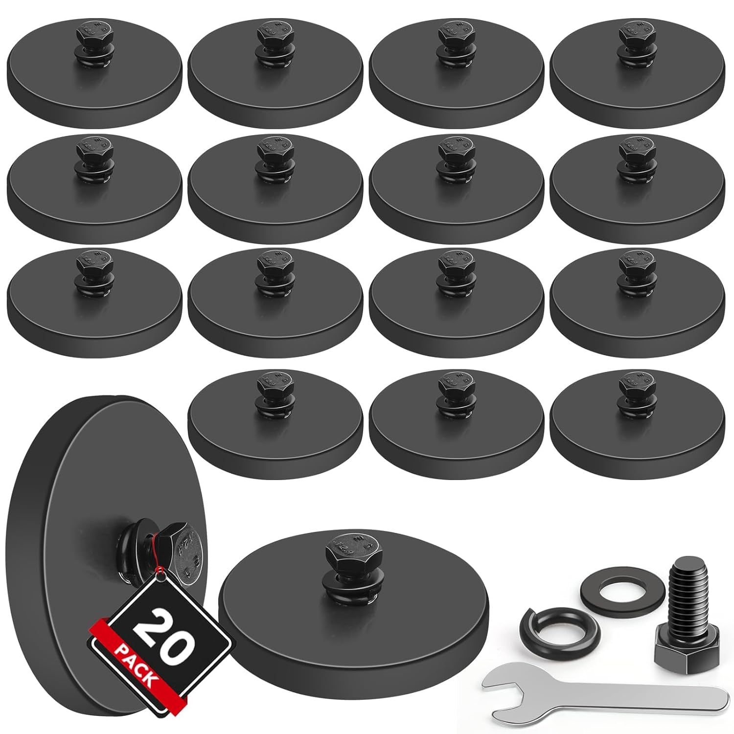 DIYMAG 20Pcs Rubber Coated Anti-Scratch Mounting Magnets Set