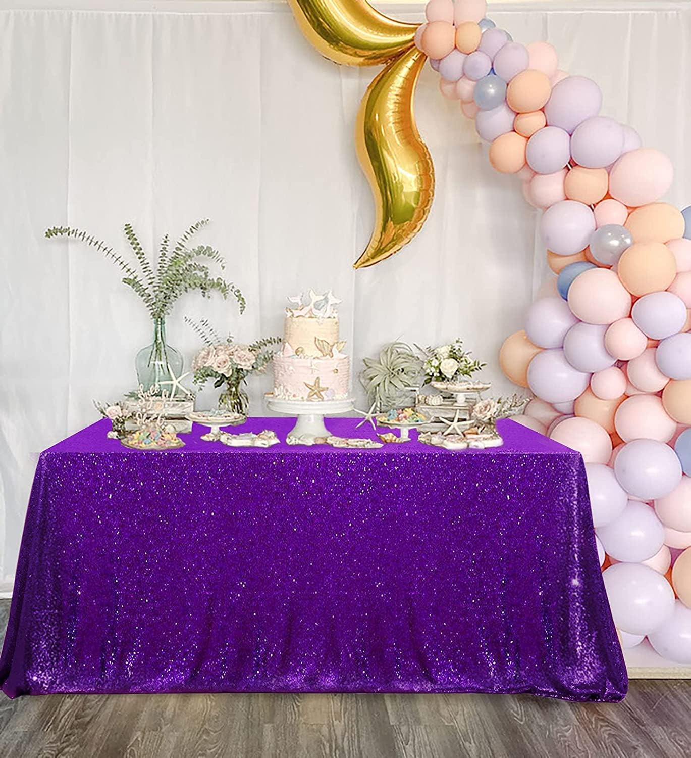 QueenDream Sequin Tablecloth 90x156 for Elegant Events