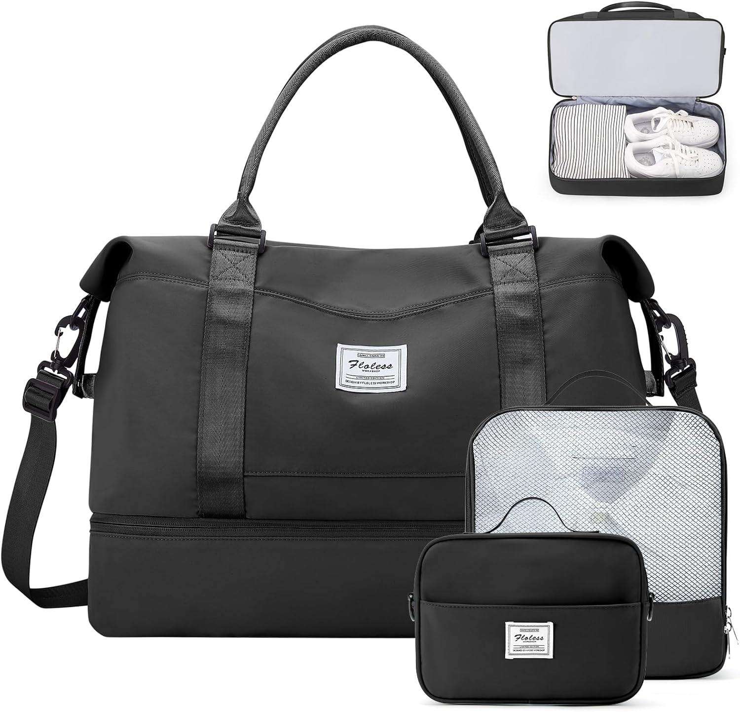 Weekender Bags for Women with Shoe Compartment and Pockets