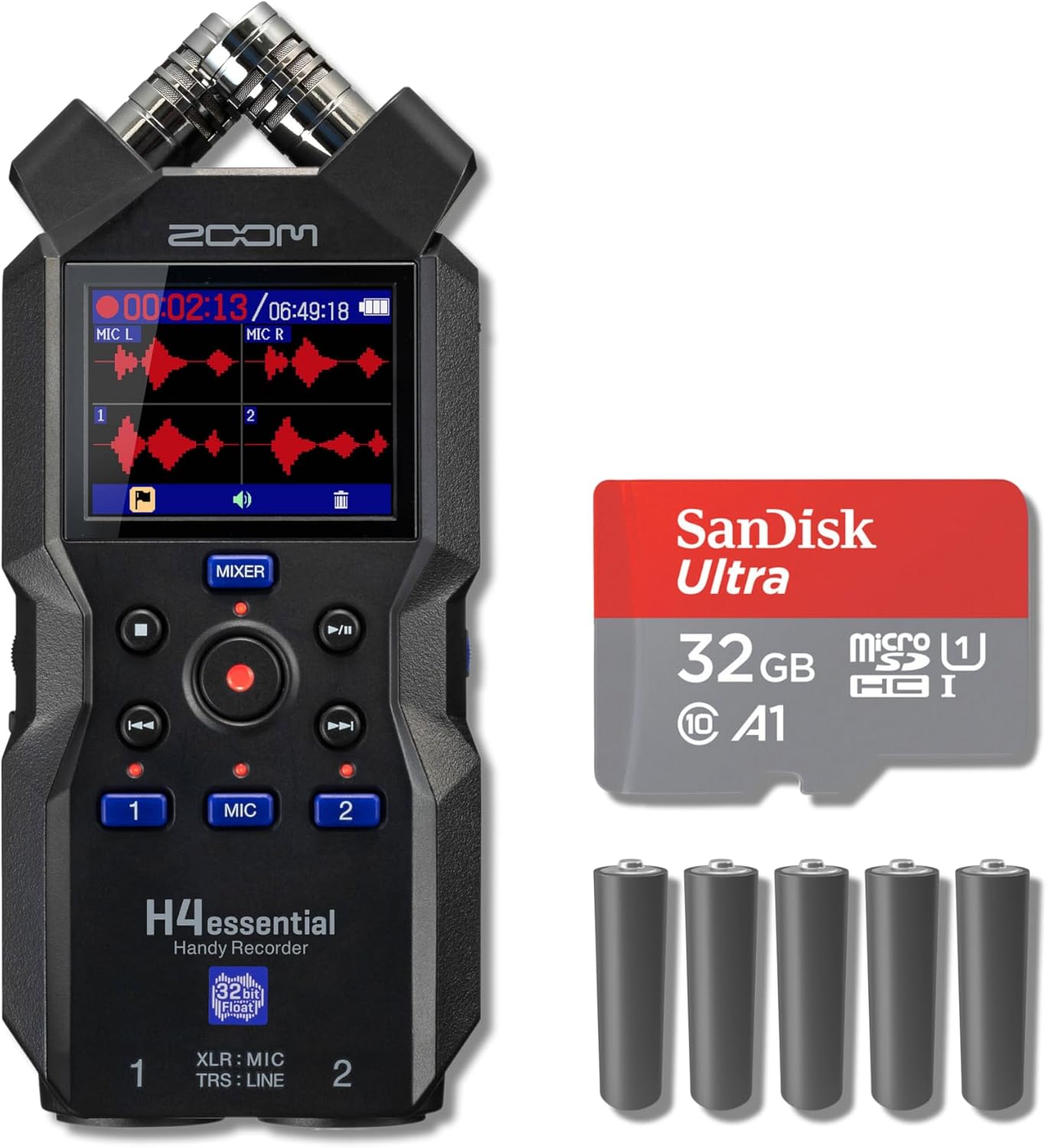 Zoom H4essential 4-Track Portable Audio Recorder with 32GB Card