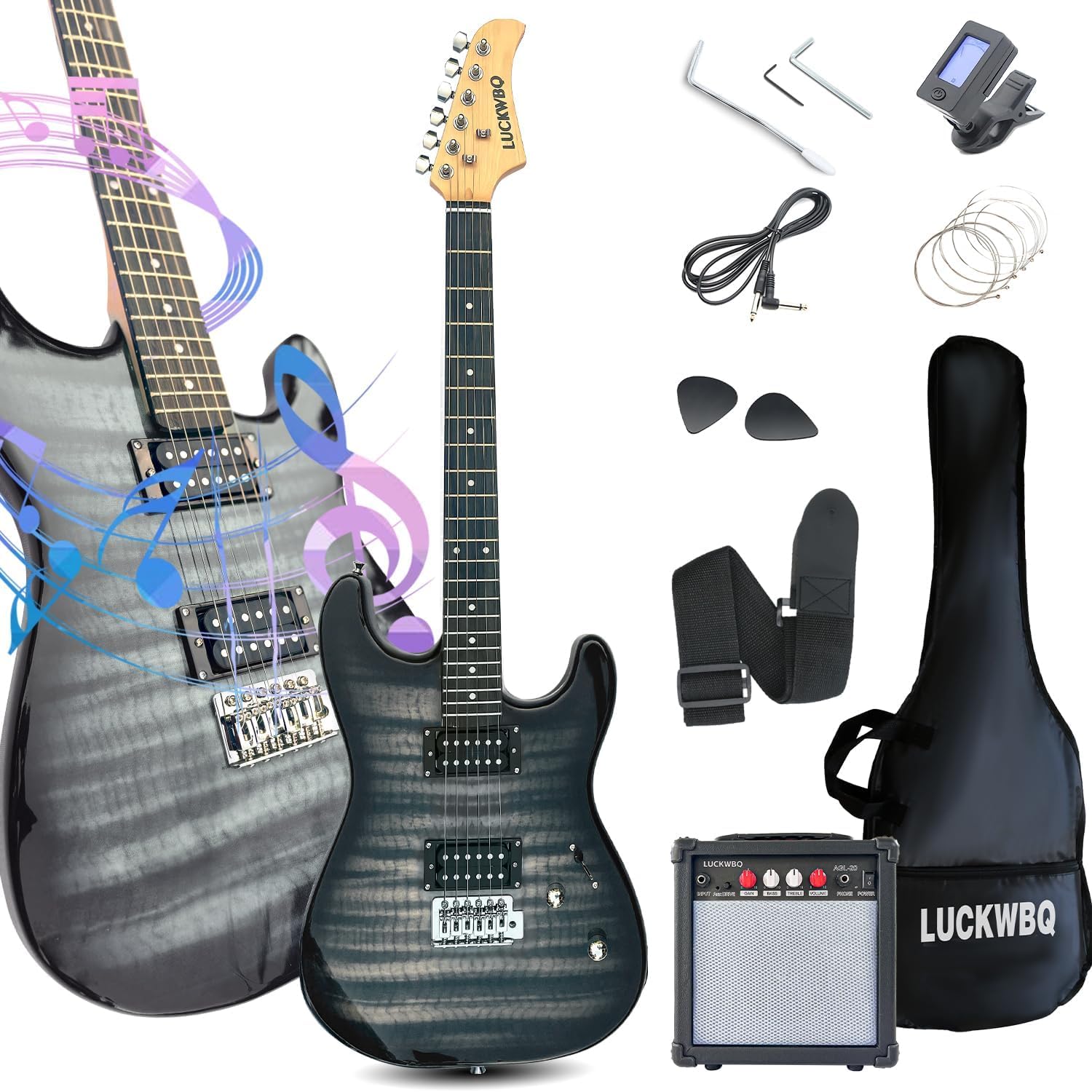 39 Full Size ST Style Electric Guitar Starter Kit with Amp