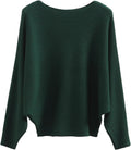 Boat Neck Batwing Dolman Sweater - Oversized Soft Knit Pullover