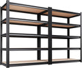 Set of 2 Heavy Duty Garage Shelving 5-Tier Storage Shelves - 2000LB