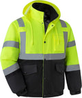 Ubon High Visibility Winter Safety Jacket for Men - Warm Waterproof Hi