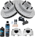 Front Brake Pad and Rotor Kit with Calipers for 92-02 Chevy/GMC