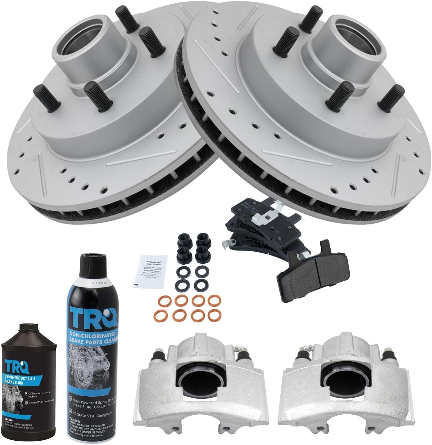 TRQ Front Brake Pad & Rotor Kit for 92-02 Chevrolet GMC Vehicles