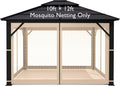 10ft x 12ft Gazebo Replacement Mosquito Netting - 4-Panel Privacy