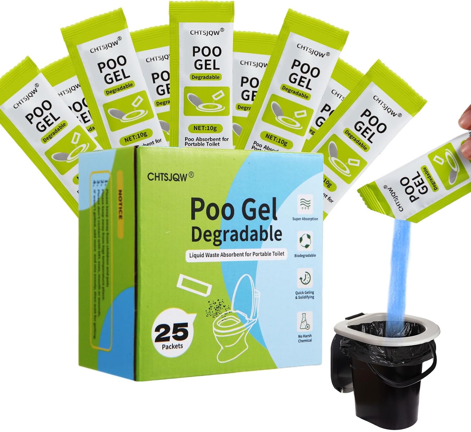 Portable Eco Poo Gel: Waste Gelling Power!