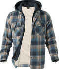 Men's Sherpa Lined Heavyweight Flannel Hoodie - Winter Warm Coat