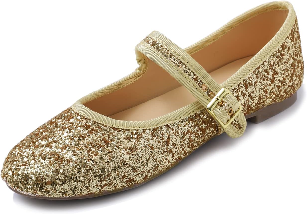 FEVERSOLE Women's Soft Cushion Extra Padded Mary Jane Flats
