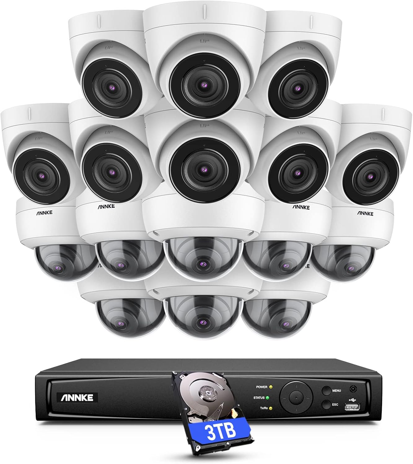 ANNKE 4K 16 Channel PoE Security Camera System with 3TB HDD
