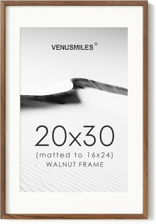 20x30 Poster Frame with Natural Walnut Wood and HD Glass