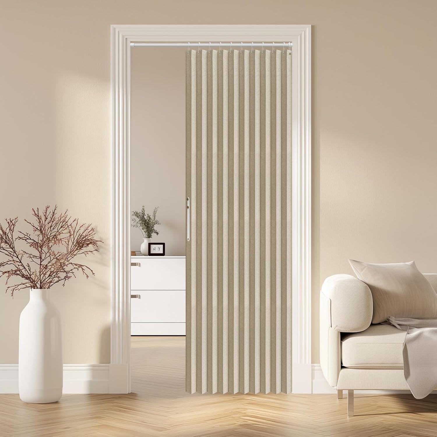 AJAZZ 100% Blackout Magnetic Door Curtain for Home Decor