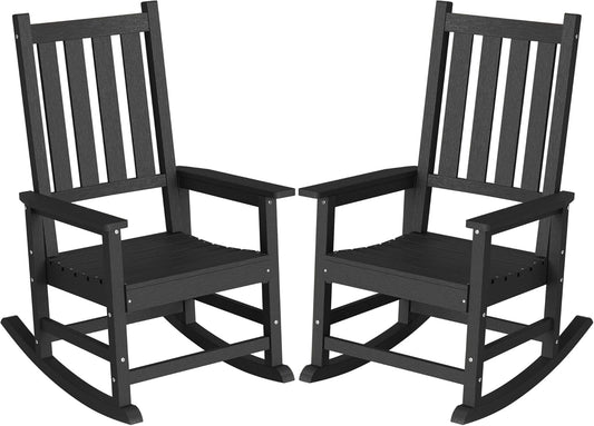 Oversized HDPE Outdoor Rocking Chair Set of 2 for Comfort