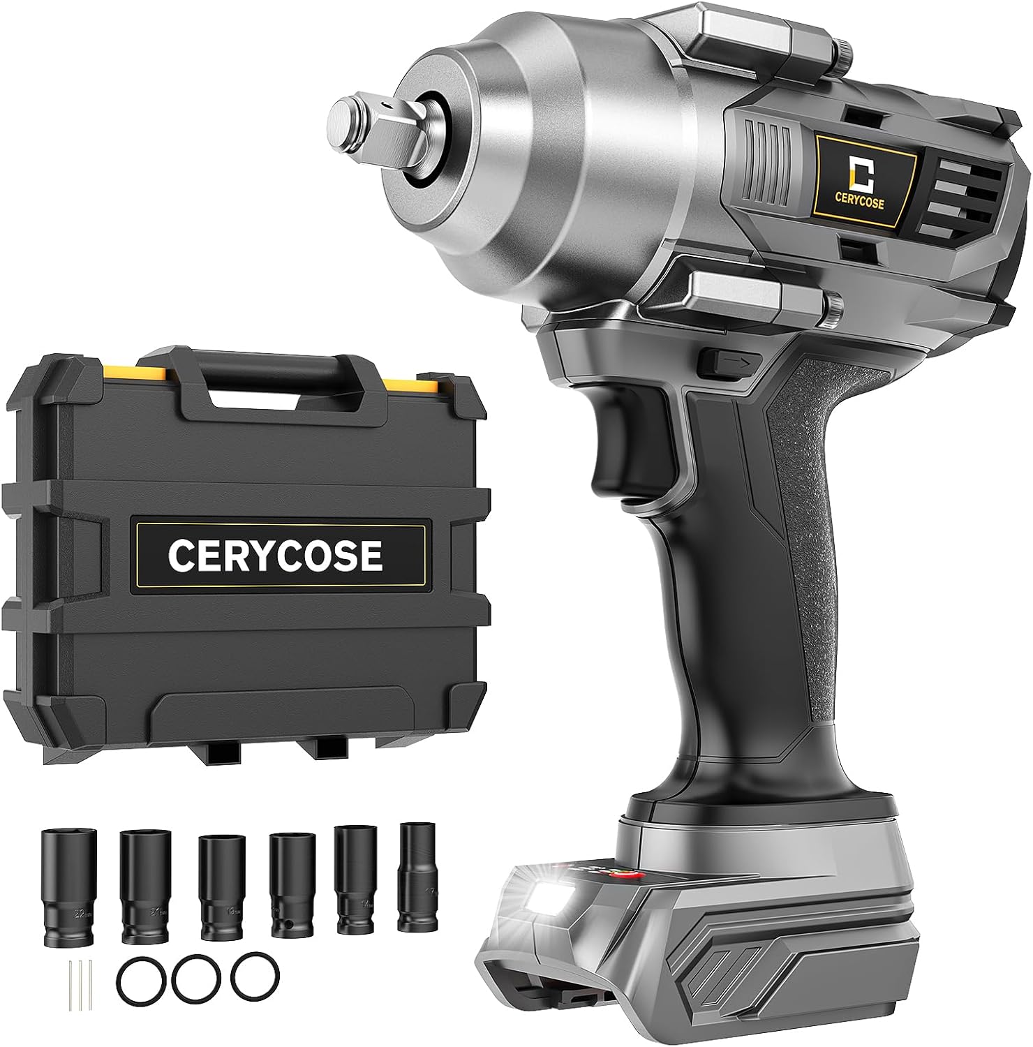 Cordless Impact Wrench 1/2 inch with 750FT-LBS Torque Power