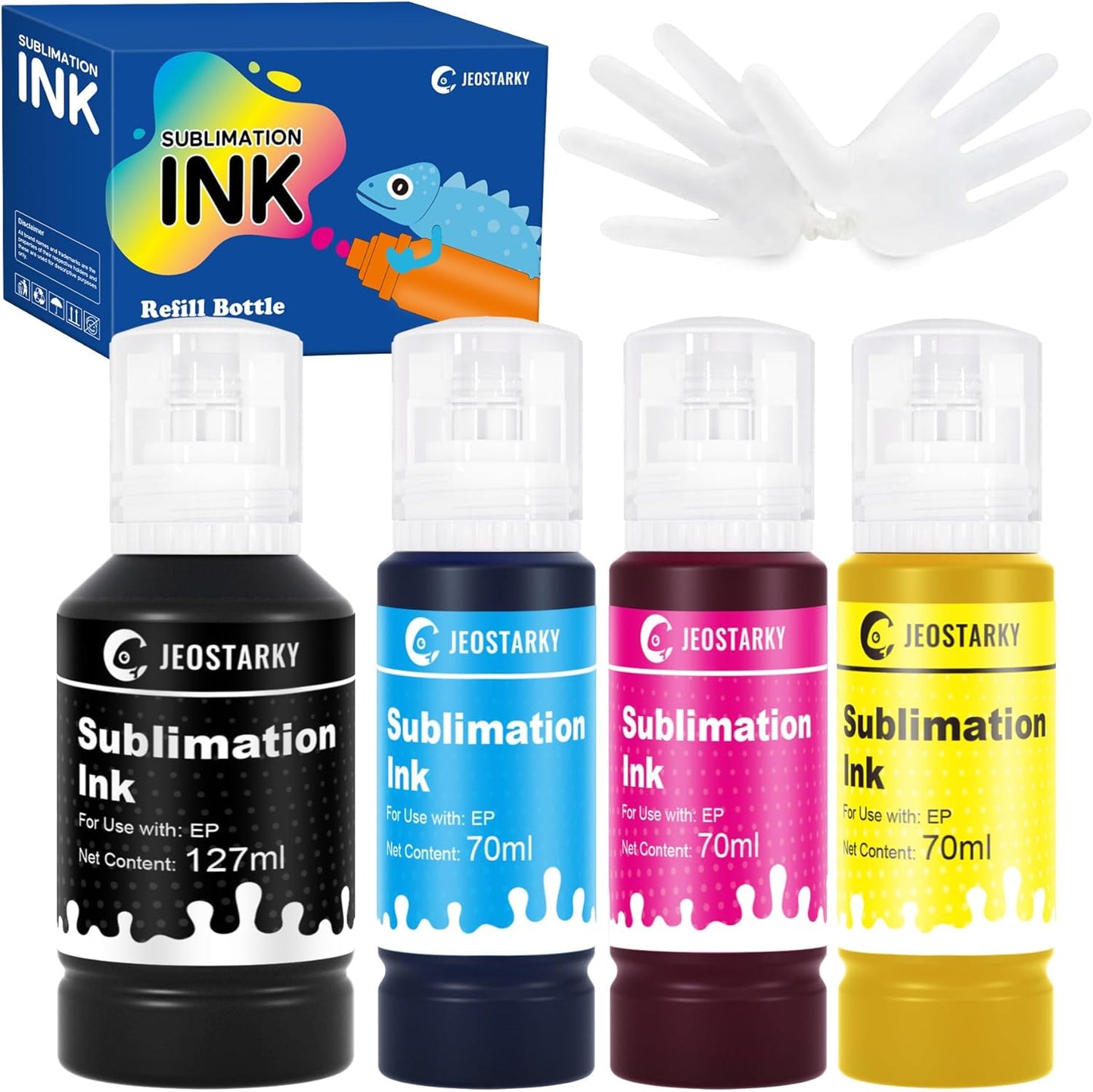 Sublimation Ink Refill Bottles for Epson Printers - 4 Pack