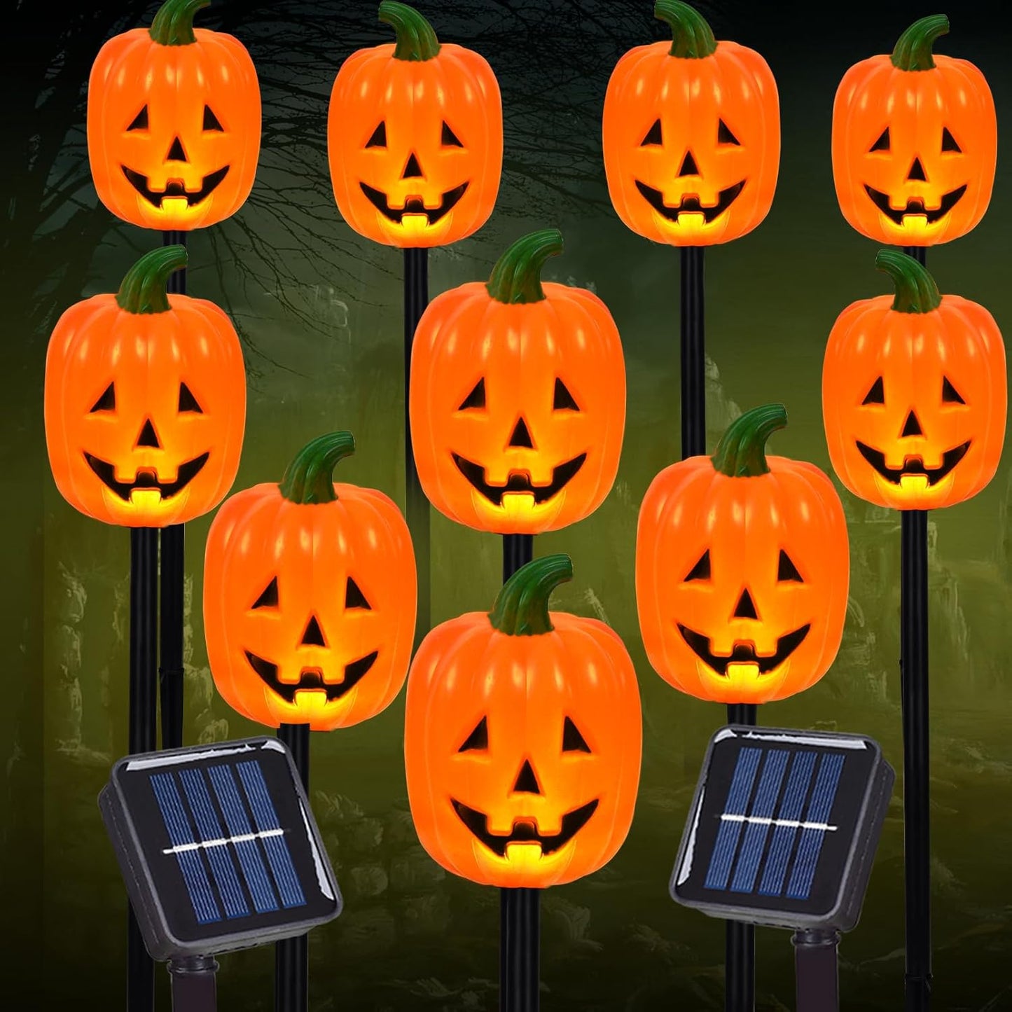 Halloween Pumpkin Stake Lights for Festive Outdoor Decor