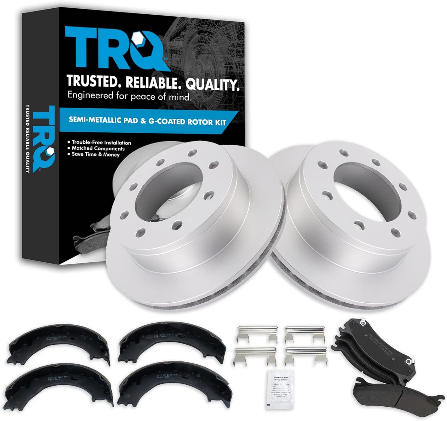 TRQ Rear Posi Metallic Disc Brake Pad & Rotor Kit for GM