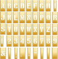 Brass Letter Stencils 45 Pc 2 in Set - Interlocking Metal Stencils