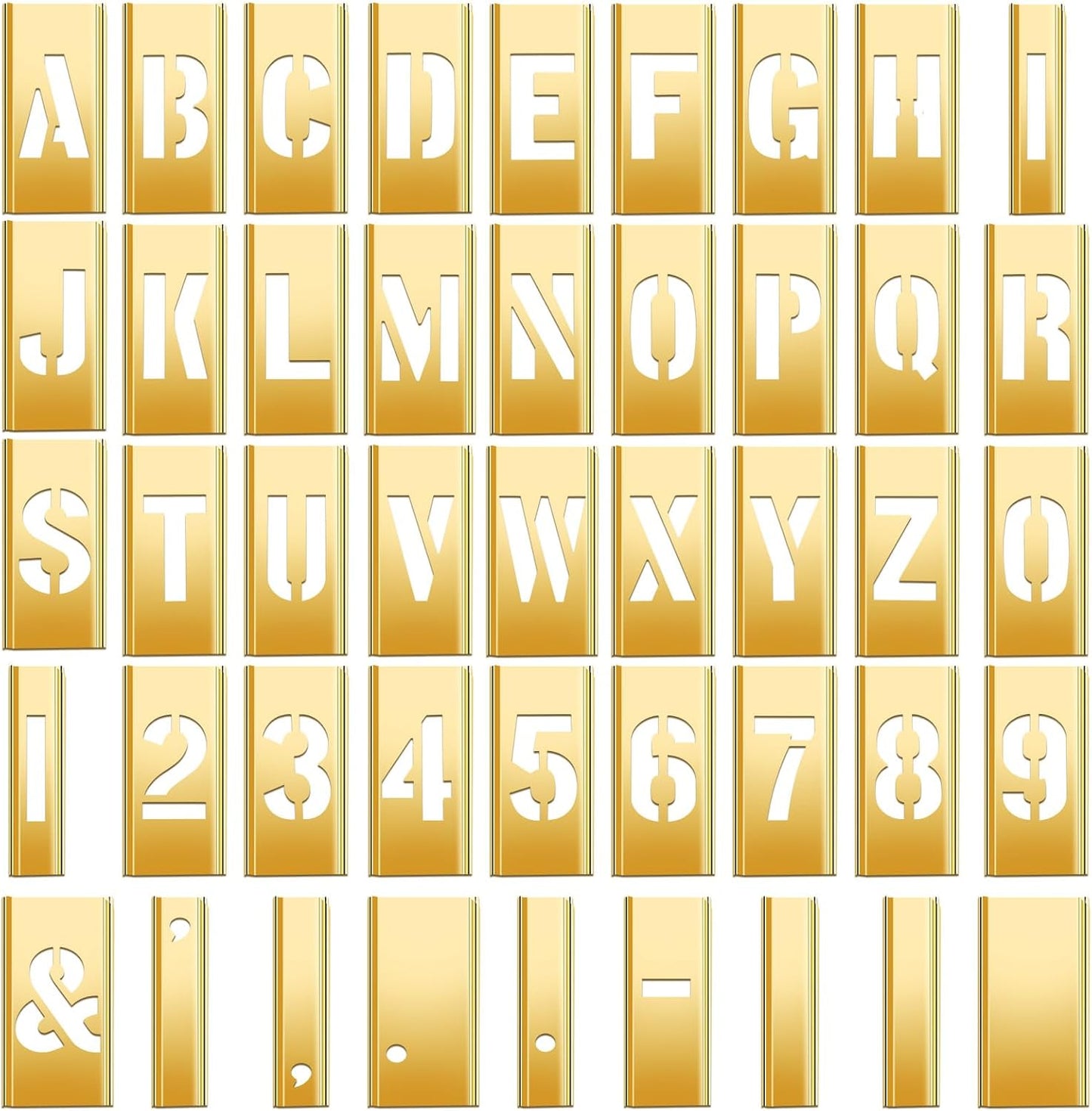 Pelopy 45 Pcs Brass Stencils for Crafting and Labeling Projects