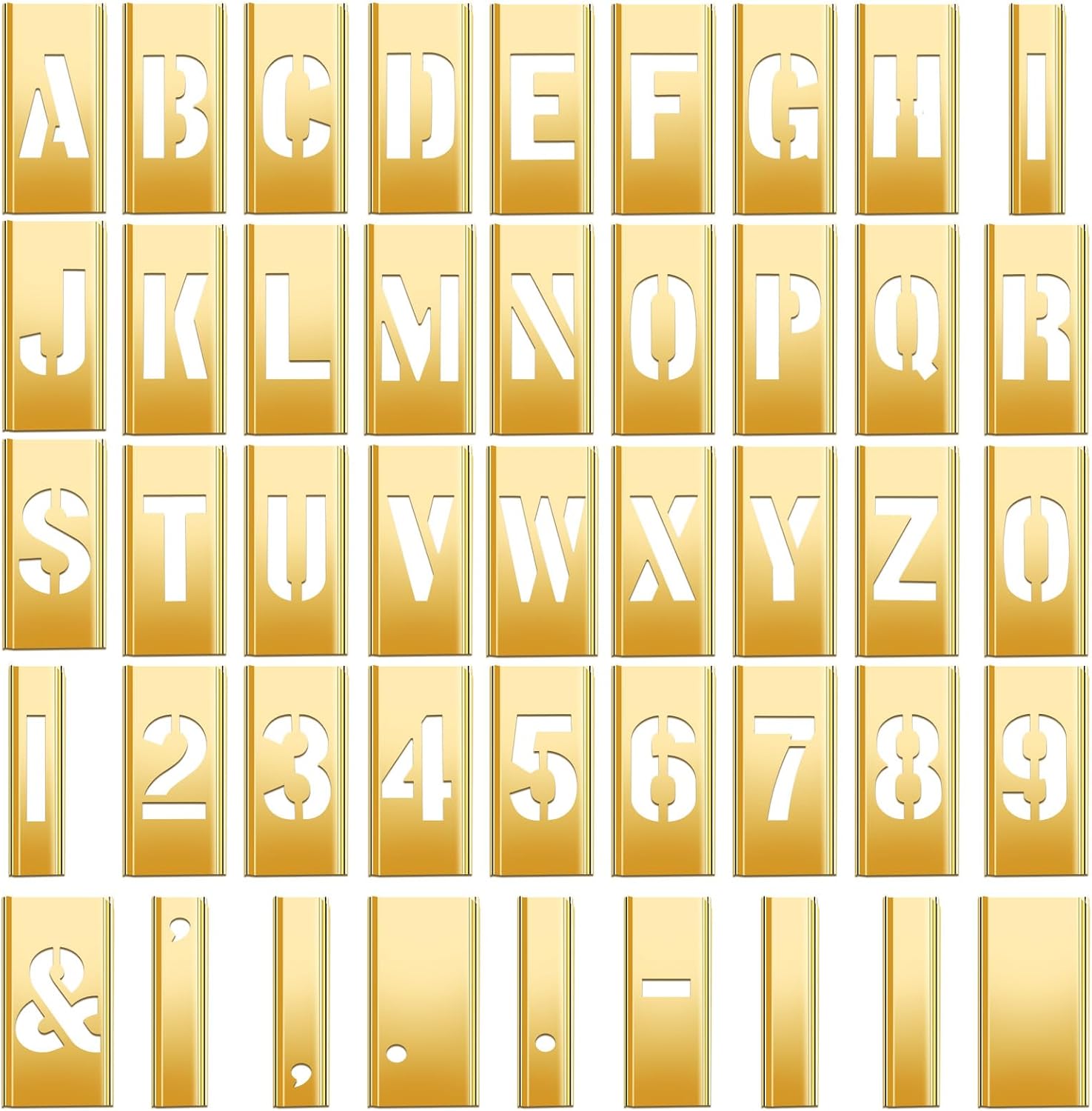 Pelopy 45 Pcs Brass Stencils for Crafting and Labeling Projects