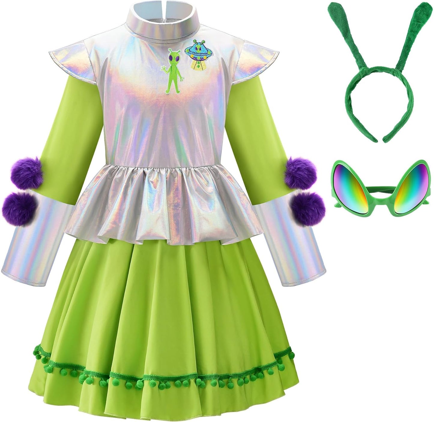 ReliBeauty Alien Costume for Girls - Unique Toddler Halloween Outfit