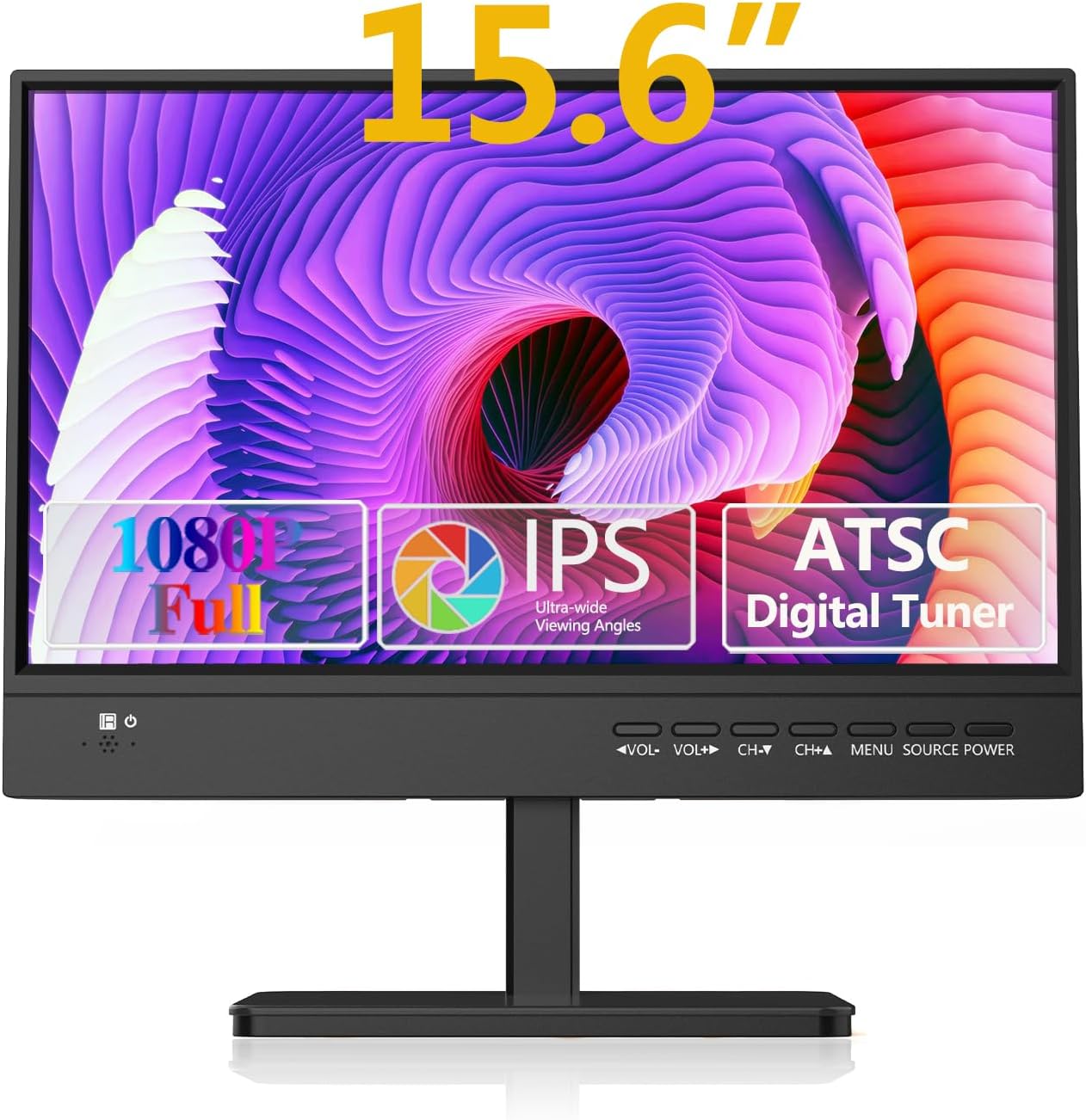15.6 inch Small TV with FHD 1080P Screen and Antenna