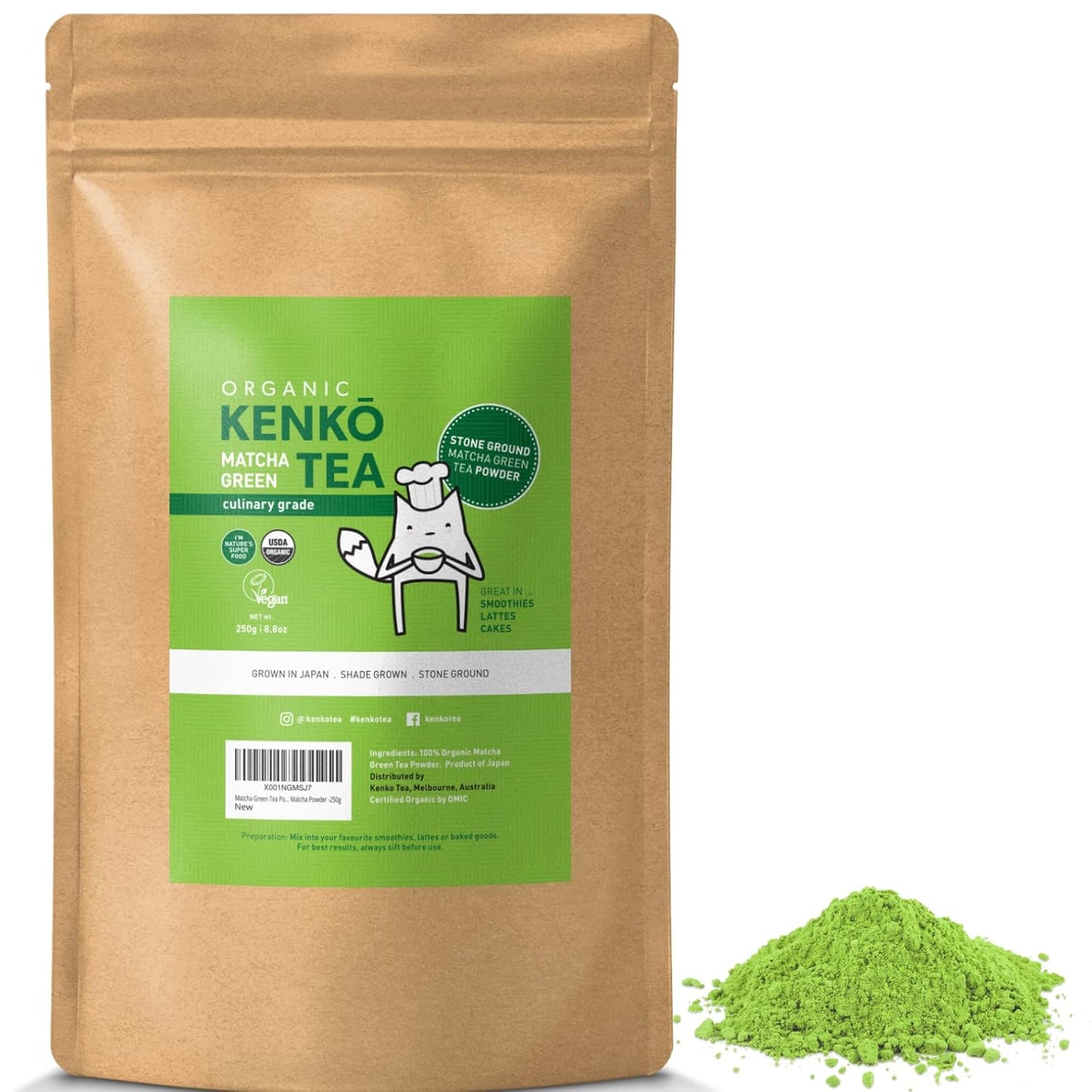 Organic Culinary Grade Matcha Green Tea Powder for Lattes & Drinks