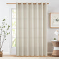 Linen Beige Curtain 100 in Extra Wide Patio Sliding Door - Light
