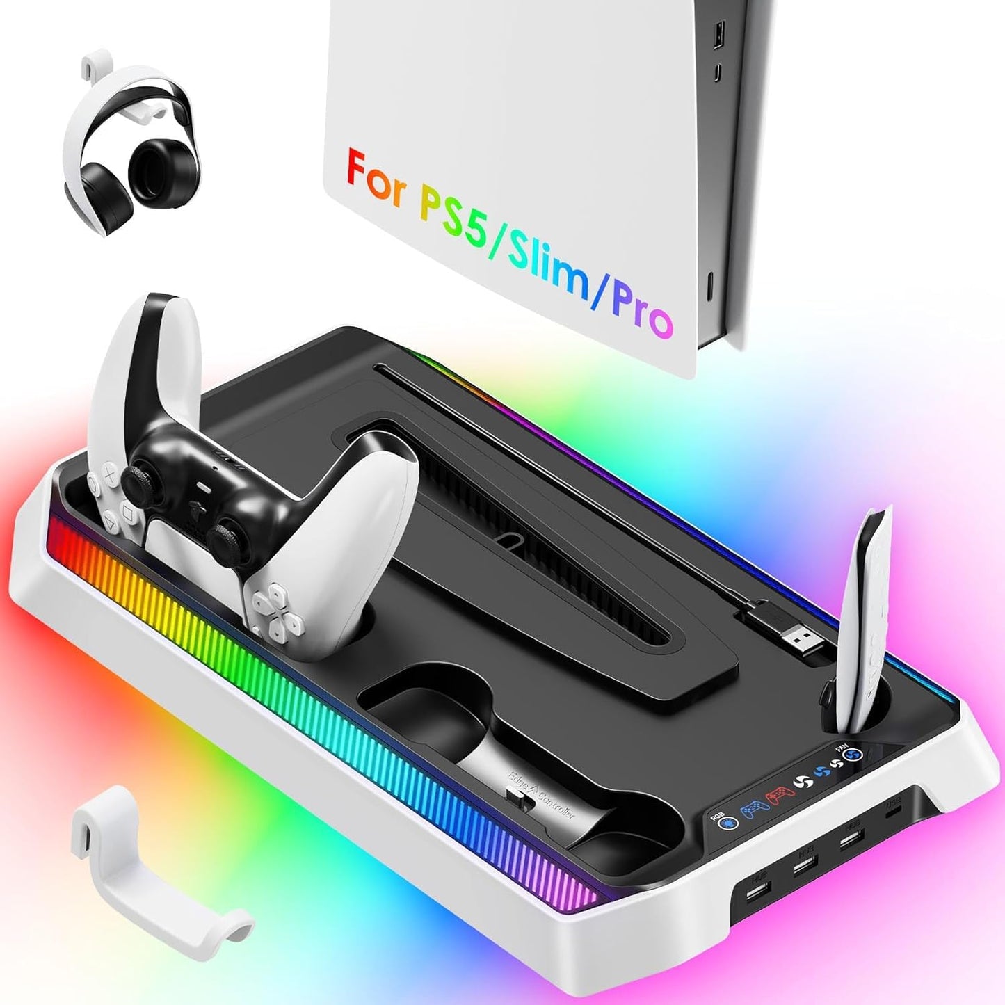 Cooling Station for PS5 with RGB Lighting and Dual Charger